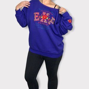 Vintage 90s Express Blue Slouch Pull Over Sweater XL